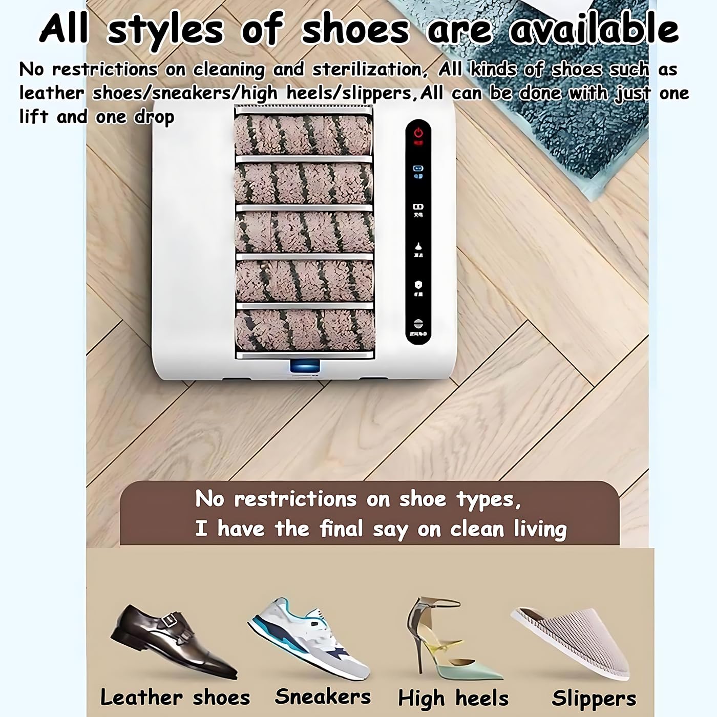Máquina de limpieza de suela de zapatos, pulidora eléctrica de zapatos de 1000 pa, limpiador sin agua de 260 rpm, cepillo de zapatos con sensor automático, limpiador de zapatos de entrada recargable