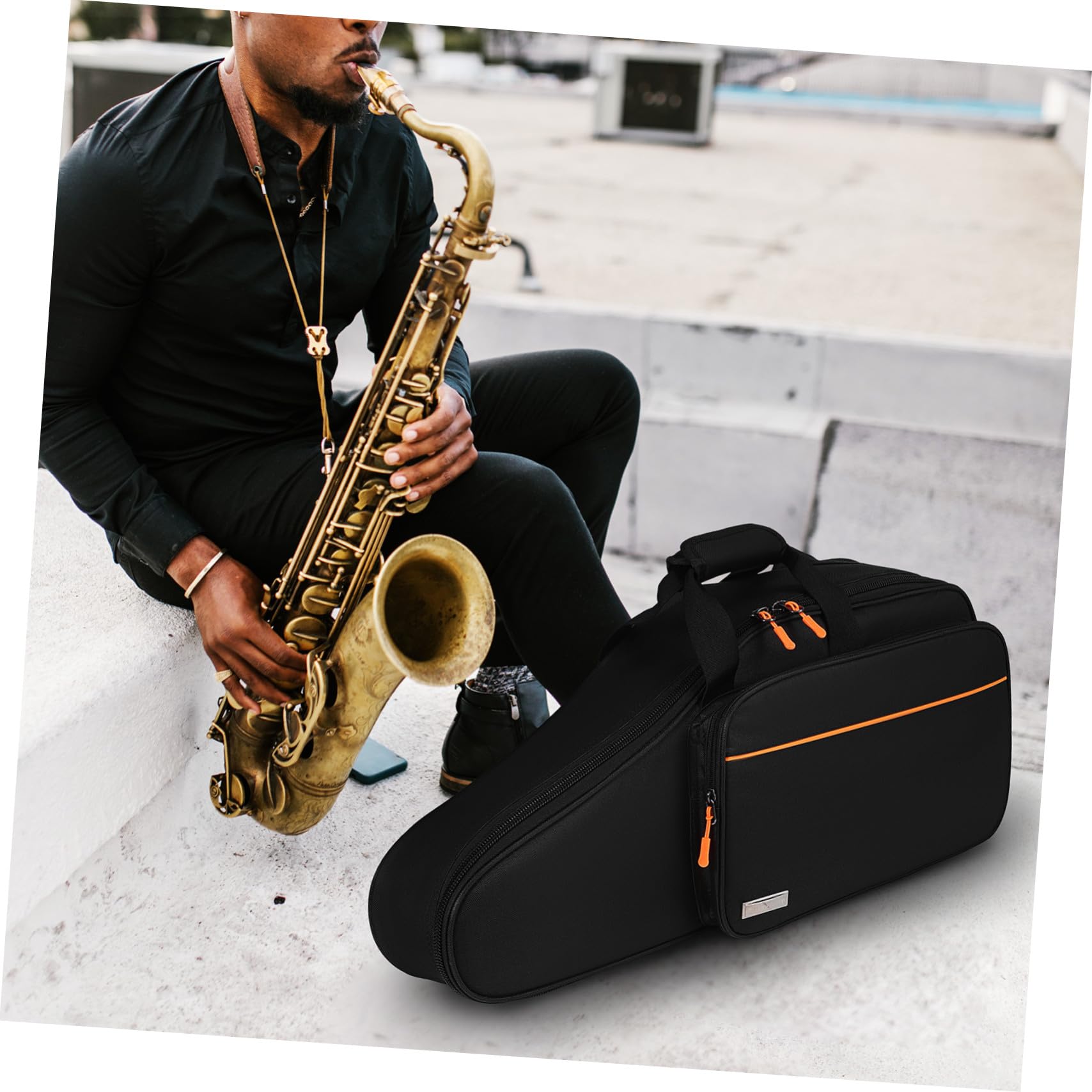 minkissy Mochila para Saxofón de Tela Oxford Bolsa Gruesa con Doble Correa Hombro para Transportar Instrumento Musical