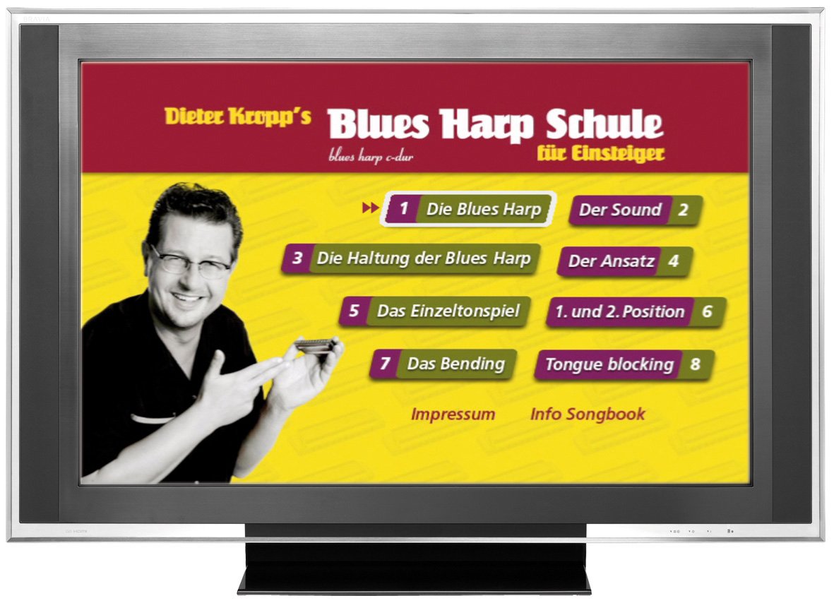 Hohner Blues Harp Mundharmonika in C-Dur & Blues Harp Schule m. CD und DVD - Mundharmonika spielen für Einsteiger/grundlegende Spieltechniken Bending/einfache Melodien /