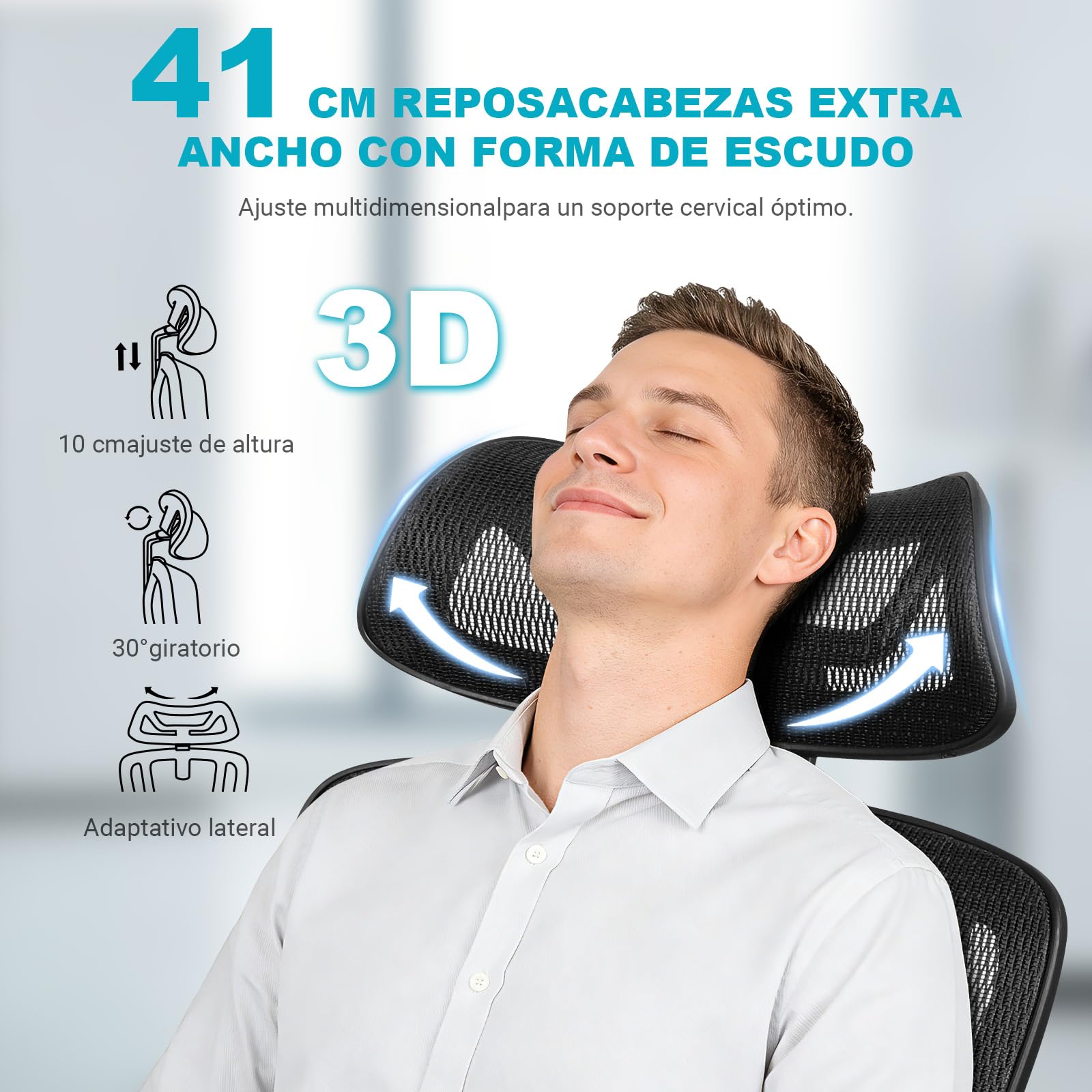 MELOKEA Silla de Oficina de 200 kg, Ganador de Pruebas ergonómicas, Soporte Lumbar Ajustable 9P, reposabrazos 4D + Magic, Silla de Oficina EN12520