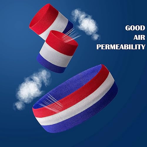 Miniatura 3 de Juego de diadema y pulsera deportiva con la bandera estadounidense para baloncesto, fútbol, correr, gimnasio y ejercicio