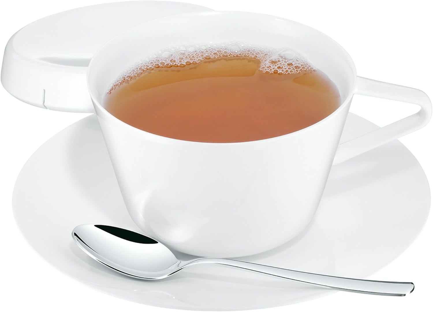 WMF Tea Moments Tea Cup with Lid and Spoon, White Teacup