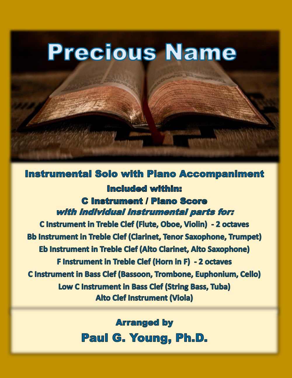 Precious Name: Instrumental Solo with Piano Accompaniment (Instrumental Solo with Piano Accompaniment Collection)