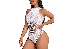 Sexy Body Suits Women Clubwear: Fishnet Lingerie for Women Sparkle Rhinestone Bodysuit