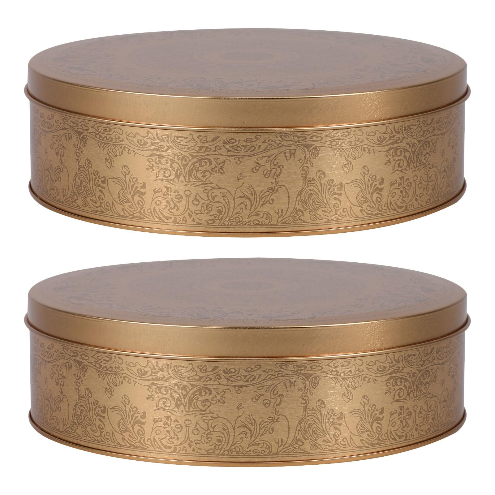 Gatuida 2 latas redondas para galletas, postres y pasteles con tapa, aptas