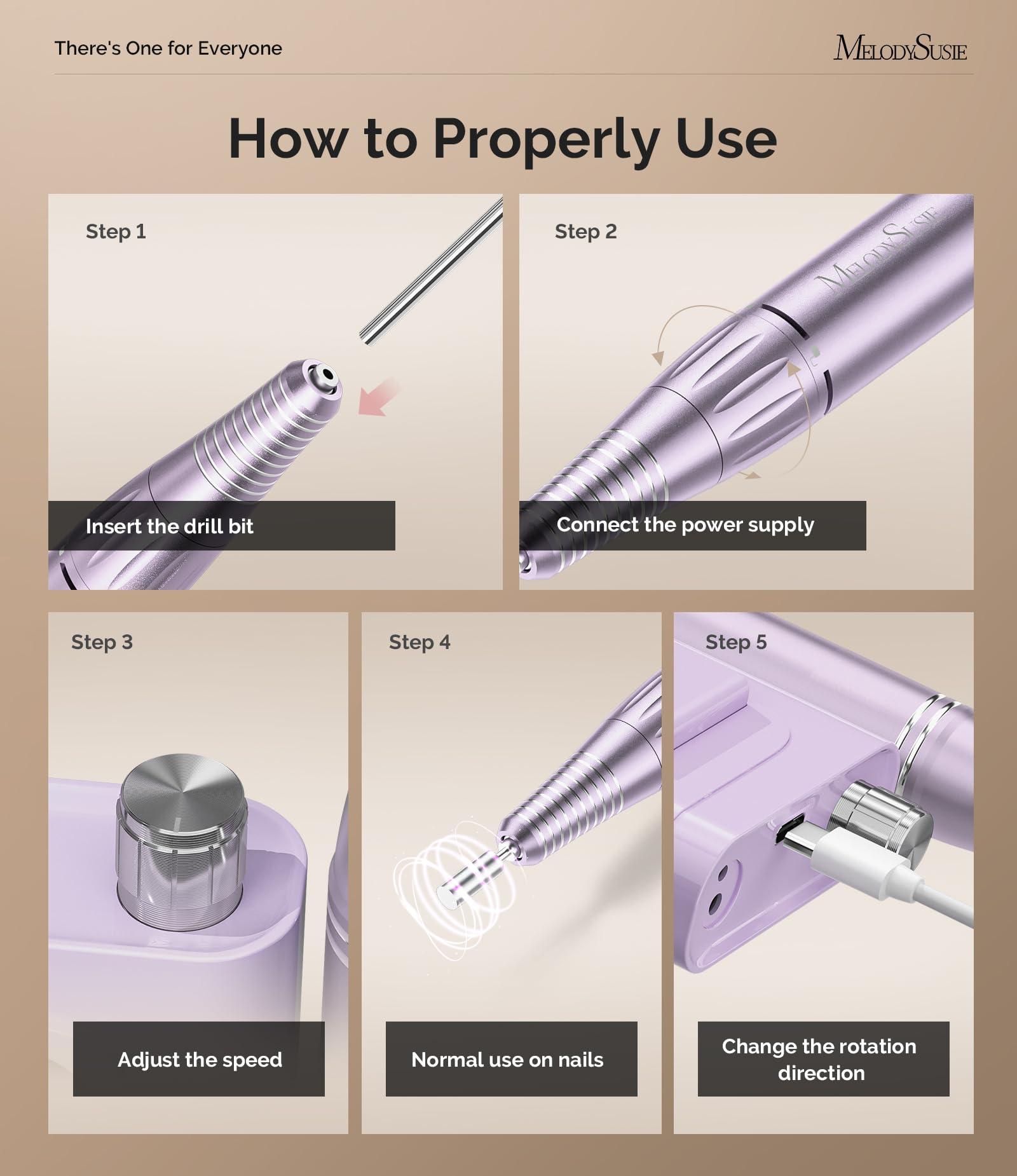 MelodySusie Entry-Level Clip-On Cordless Nail Drill - Image 4