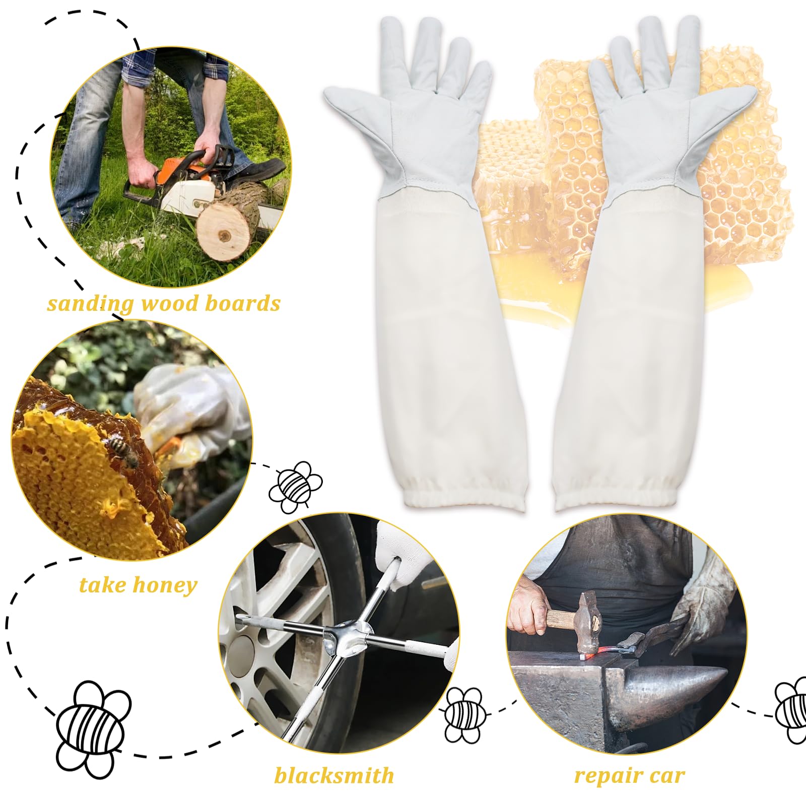Vêtements D'apiculture Avec Des Gants, Combinaison D'apiculteur En Coton Naturel Avec Voile D'escrime