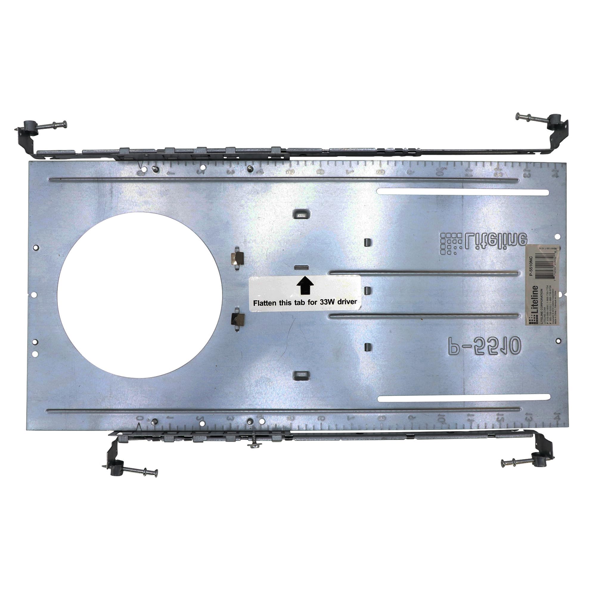 Liteline P-5510NC Round Pre-Mounting Plate, Galvanized Steel, 5-1/2"