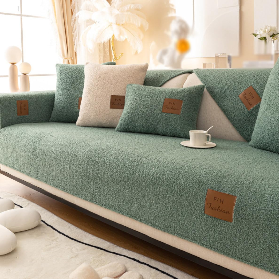 人気SALE，2025 マルチカバー 深緑 ソファーカバー ベッドカバー