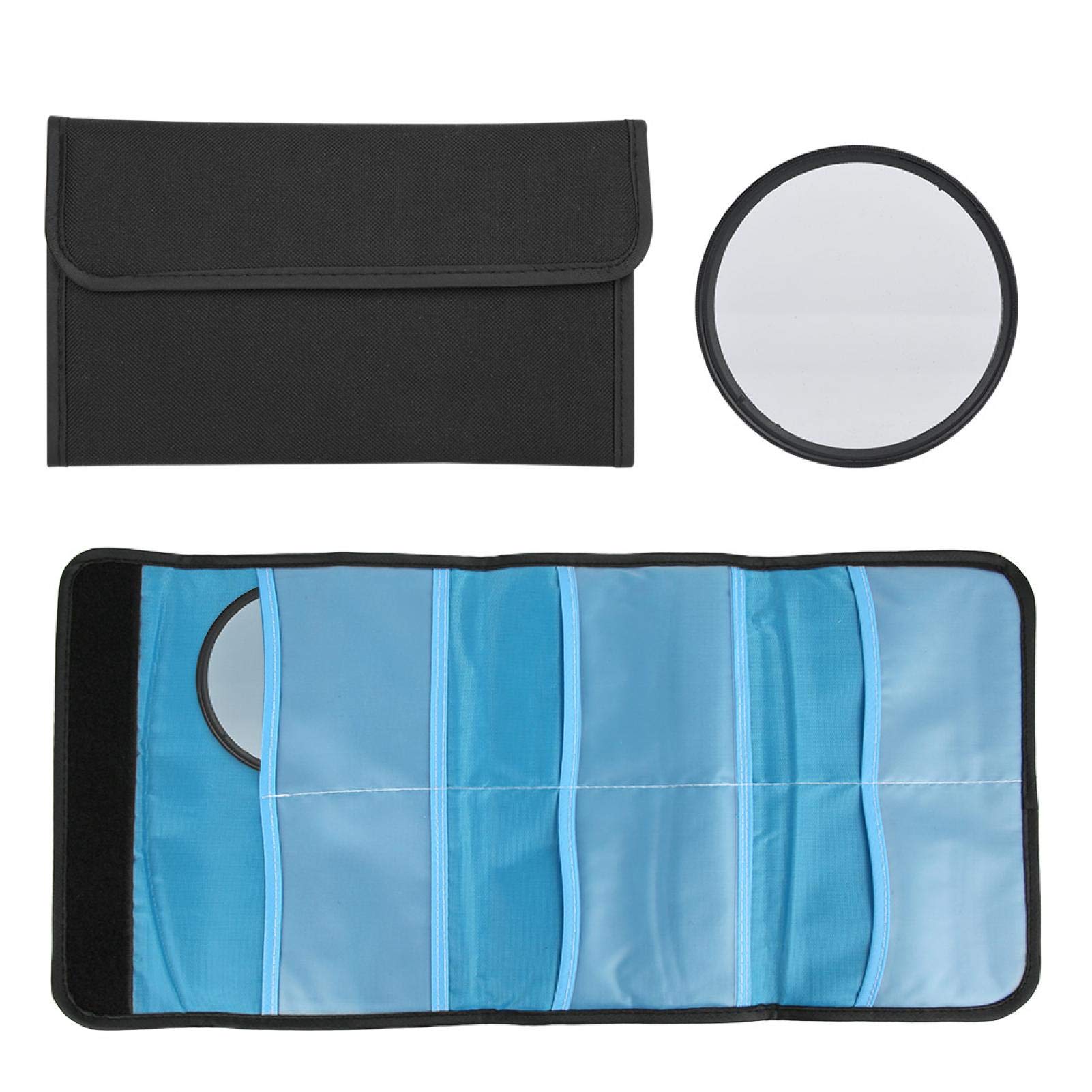 Étui de filtre 6 poches Objectif de caméra Filtres de transport Nylon Sac de rangement antichoc Étui portefeuille Pochette de photographie Filtre Sac de transport adapté pour filtre d'appareil photo O