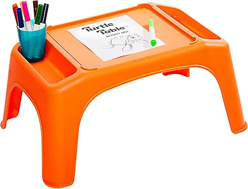 LAPGEAR Turtle Table - Bandeja de escritorio flexible para niños, con almacenamiento para aperitivos, juegos, aula y actividades sensoriales, color