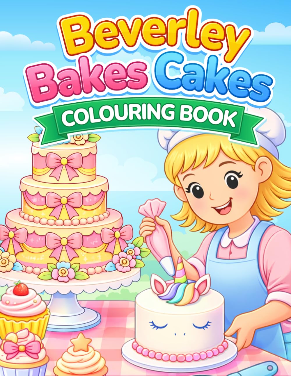 Beverley Bakes Cakes Colouring Book: Sweet Designs to Colour: Relaxing Cake Illustrations for Stress Relief, Creativity, and Fun for Kids & Adults