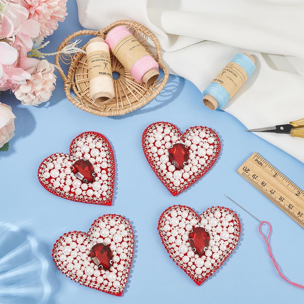 Toppe Con Strass A Forma Di Cuore - Decorazioni Creative Per Vestiti - Foto 4
