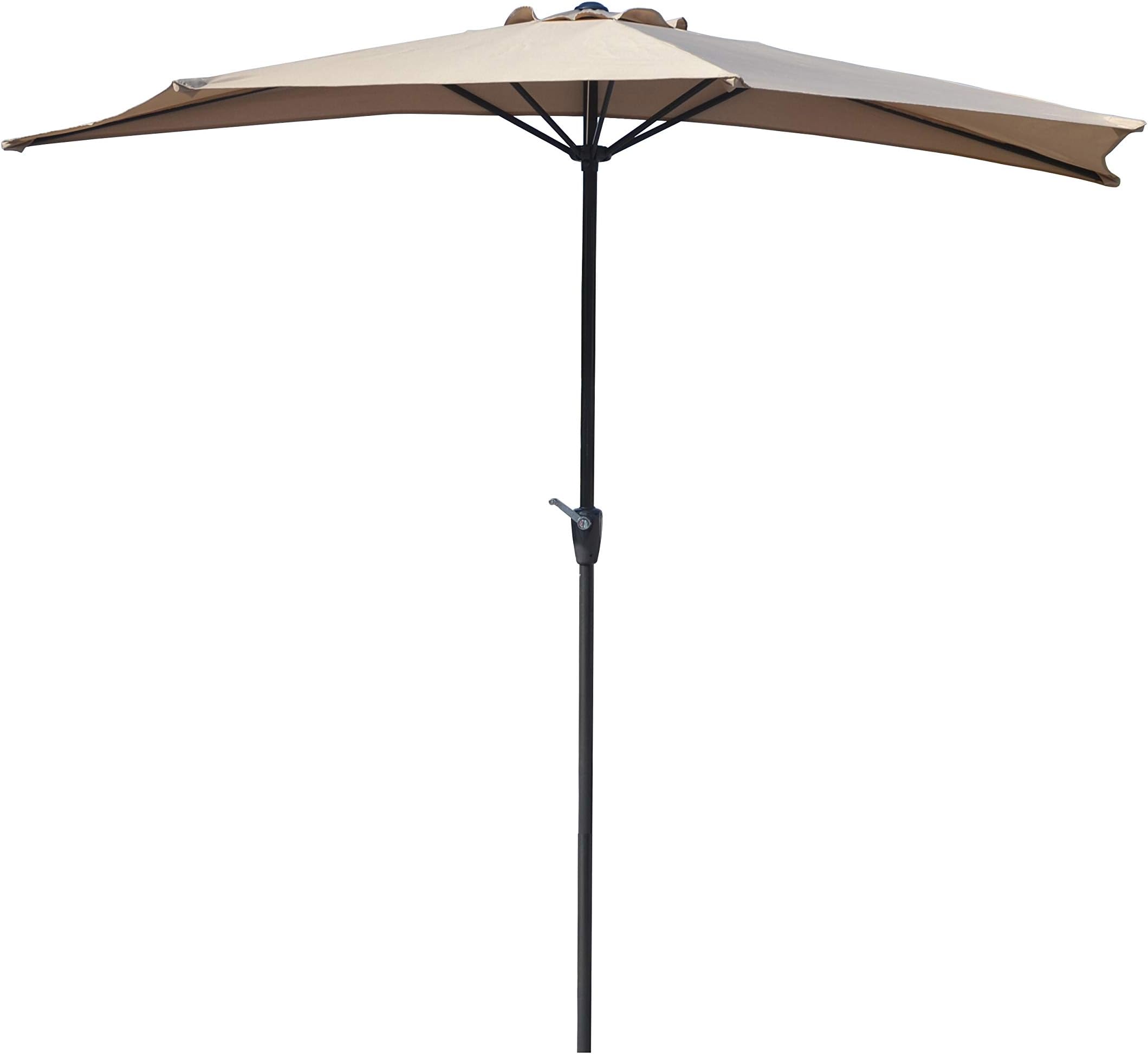 Airwave Kyra 3M Beige Half Moon Semi Circle Balcony Parasol with Crank