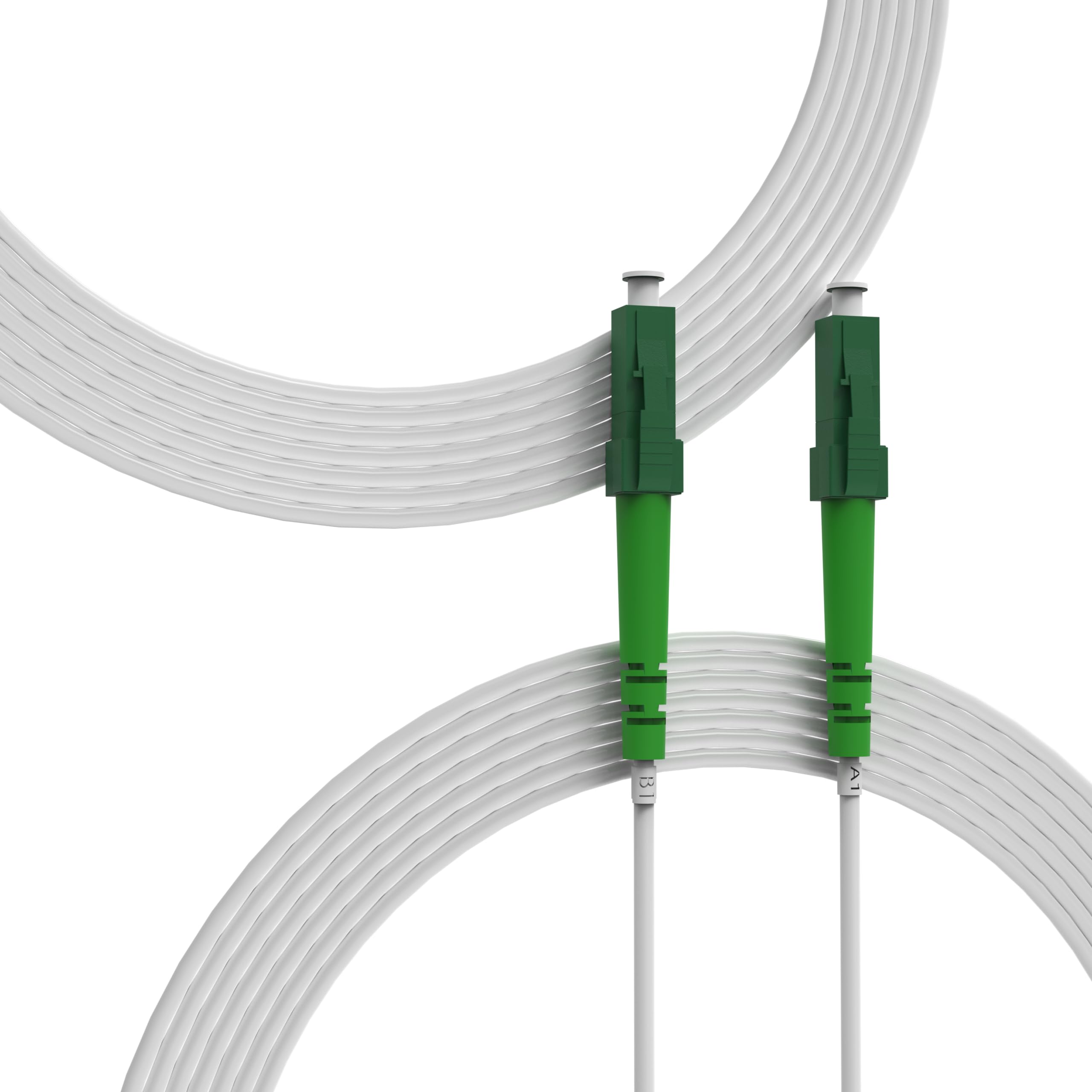 75m Câble Fibre Optique Blanc LC/APC vers LC/APC | Simplex Monomode OS2 FTTH Câble Fibre Optique