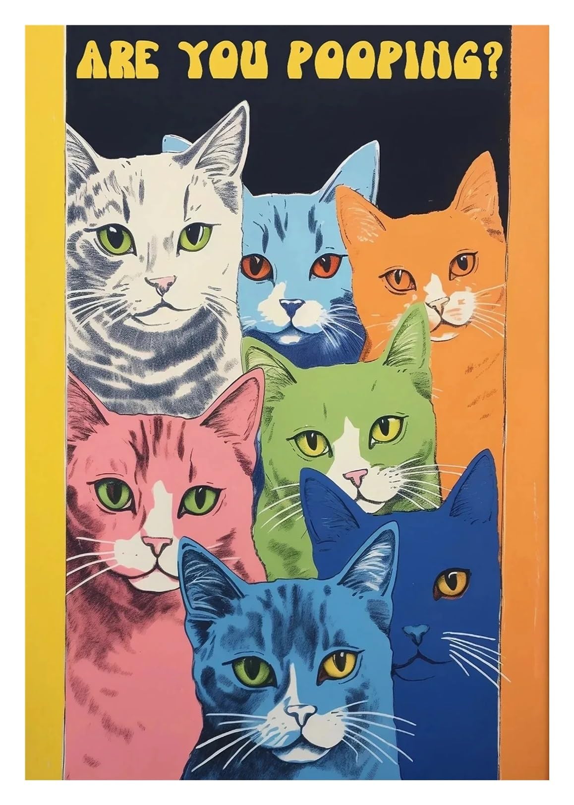 Imprimés sur toile chat noir mignon et images murales modernes de salle de bain