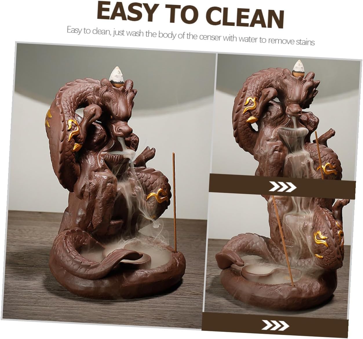 Lurrose Purple Clay Backflow Incense Burner Decorative Censer Purple Clay Craft Incense Holder for Meditation Aromatherapy Home Fragrance