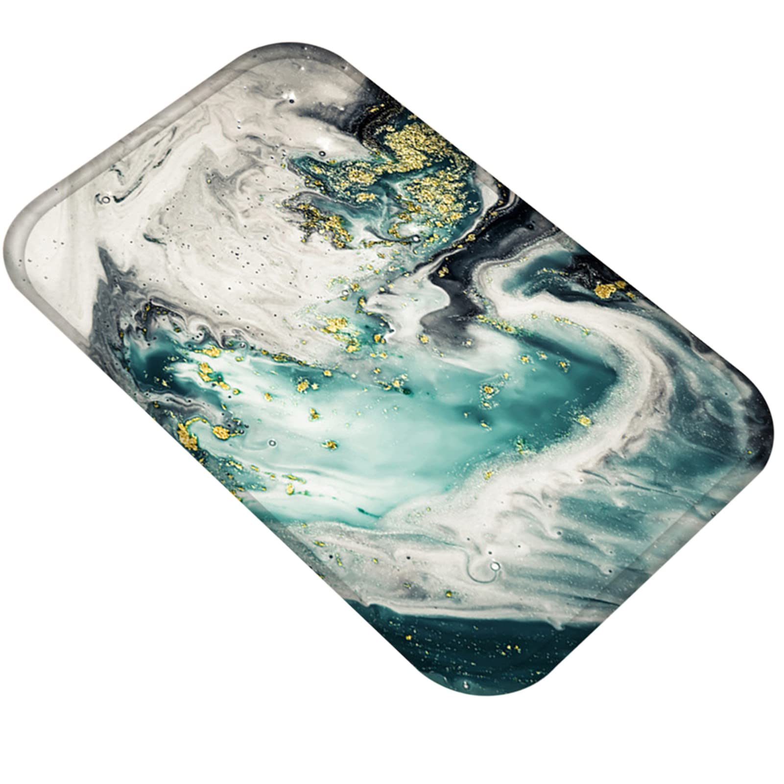 SANWOOD Floor Mat Anti-slip Absorbent Flannel Multi Colors Marble Printed Door Rug Home Supplies - 8