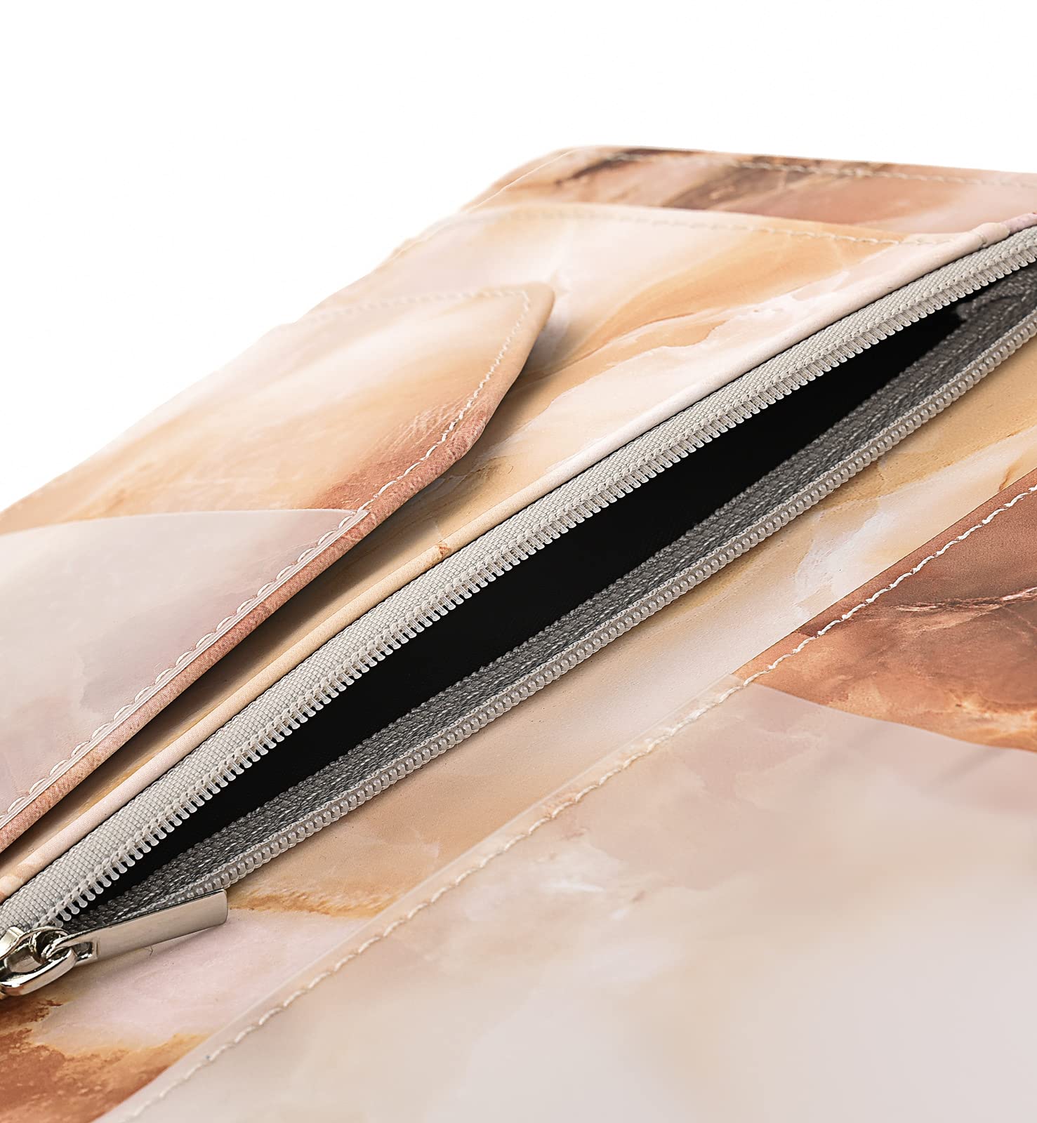 Libros de mesero para camarera – Cartera de cuero con textura de mármol con bolsillo con cremallera, bonito libro de camarera y organizador de camareros con bolsillo para dinero, delantal de servidor
