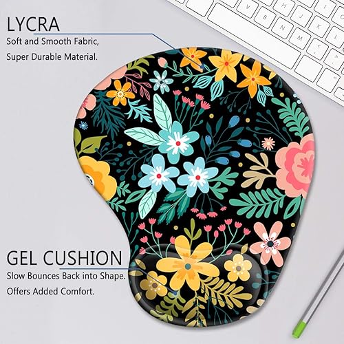 Miniatura 4 de HOMKUMY - Alfombrilla de mouse ergonómica con soporte de reposamuñecas de gel, con base de goma antideslizante, almohadilla para reposamuñecas para