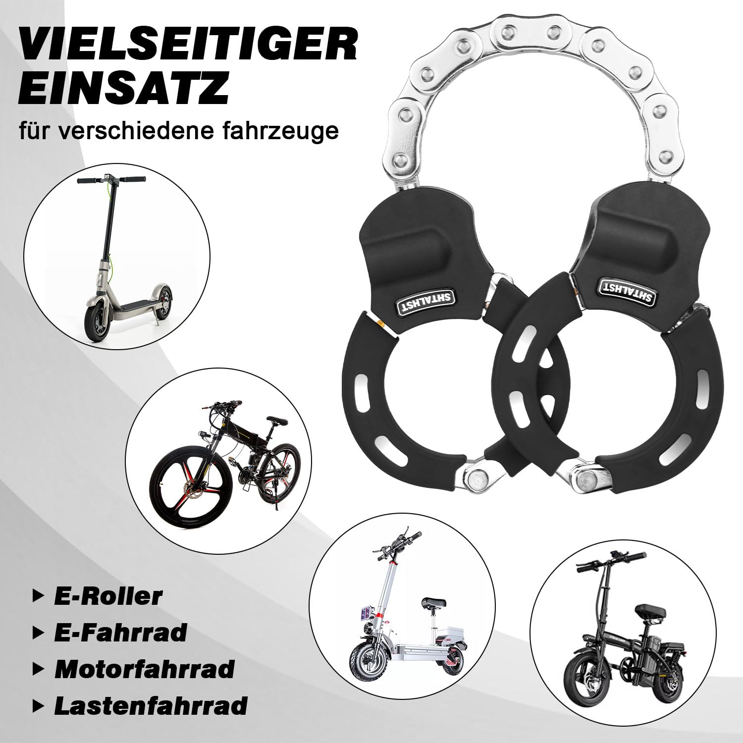 Antivol Trotinette Electrique, Cadenas Trotinette Electrique, Serrure à Menottes pour Scooter électrique et Serrure de Scooter, Menottes de Câble Antivol pour Segway,Ninebot,Xiaomi,NIU Scooter (Noir)