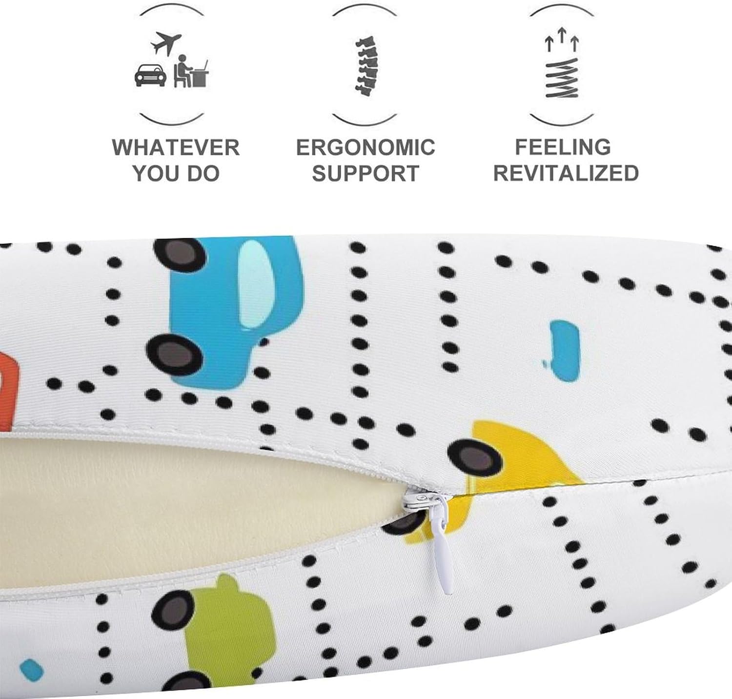 Colorful Vehicle Bus Vehicle Memory Foam Pillows U Shaped Travel Neck Pillow