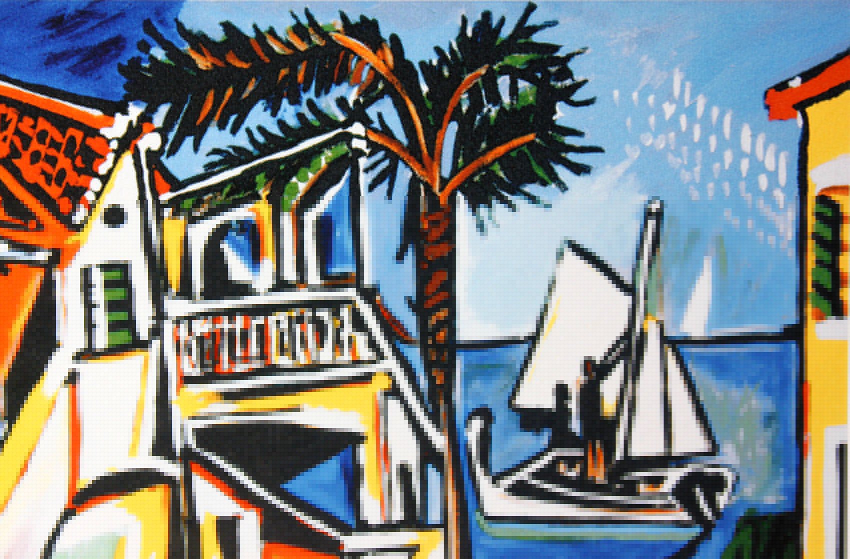 額装品/地中海の風景（パブロ ピカソ） 地中海の風景（パブロ ピカソ） 額装品 ウッドハイグレード