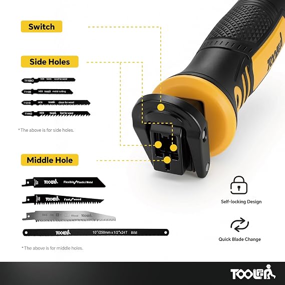 TOOLAN: 8 in 1 Multi Hand Saw Drywall & Metal Cutter Long Blade Wood & Plastic Saw Quick Change Blade