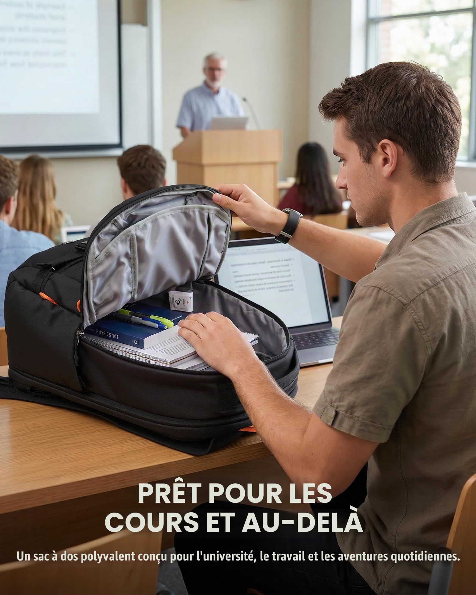 Tolaccea Sac à Dos Ordinateur Portable 30L, 15,6", Voyage et Bagage Cabine