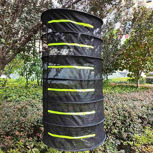 Miniatura 3 de Rejilla de secado de hierbas, estante de secado plegable de malla para colgar, red de malla colgante para plantas, semillas y brotes (6 capas)