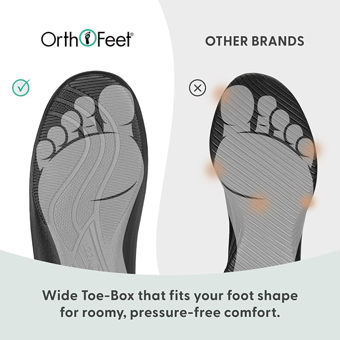 Orthofeet Charlotte Orthopedic Women's Slippers | Hands Free, Adjustable, Slip-On Faux Fur Supportive House Shoes with Arch Support, Comfortable Cushioning, Wide Toe Box