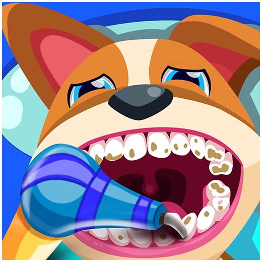 Filhote de cachorro no salão do dentista da limpeza