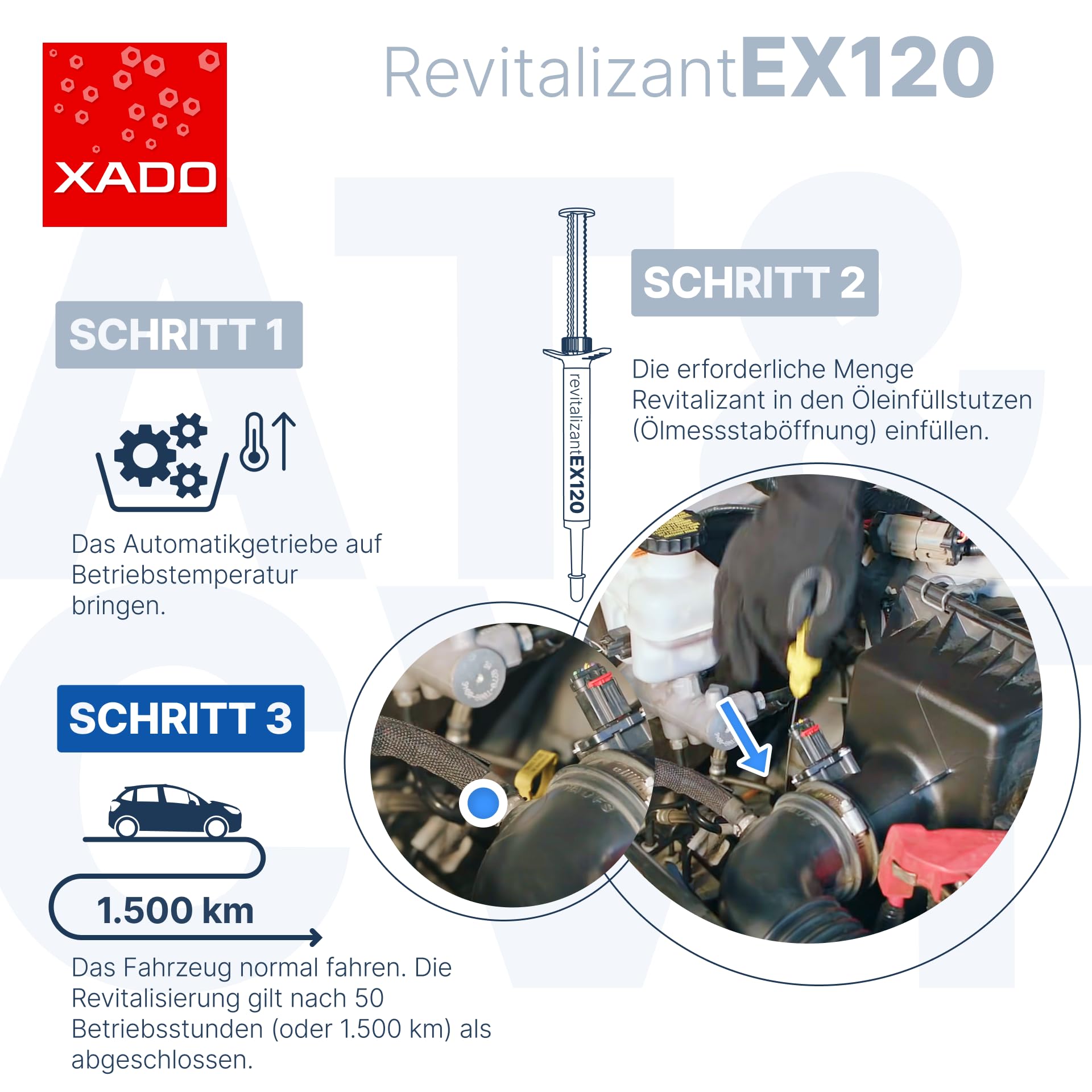 XADO Revitalizant EX120 para transmisiones y cajas de cambio automáticas. Aditivo concentrado que protege y reconstruye las superficies dañadas