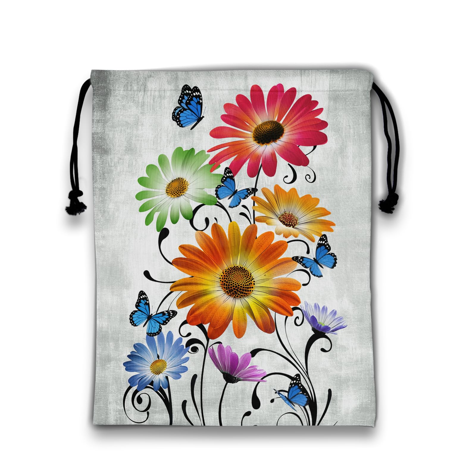 Colorful Floral Gym Grip Bag Lightweight Drawstring Gymnastics Small Grip Bag for Women Fitness