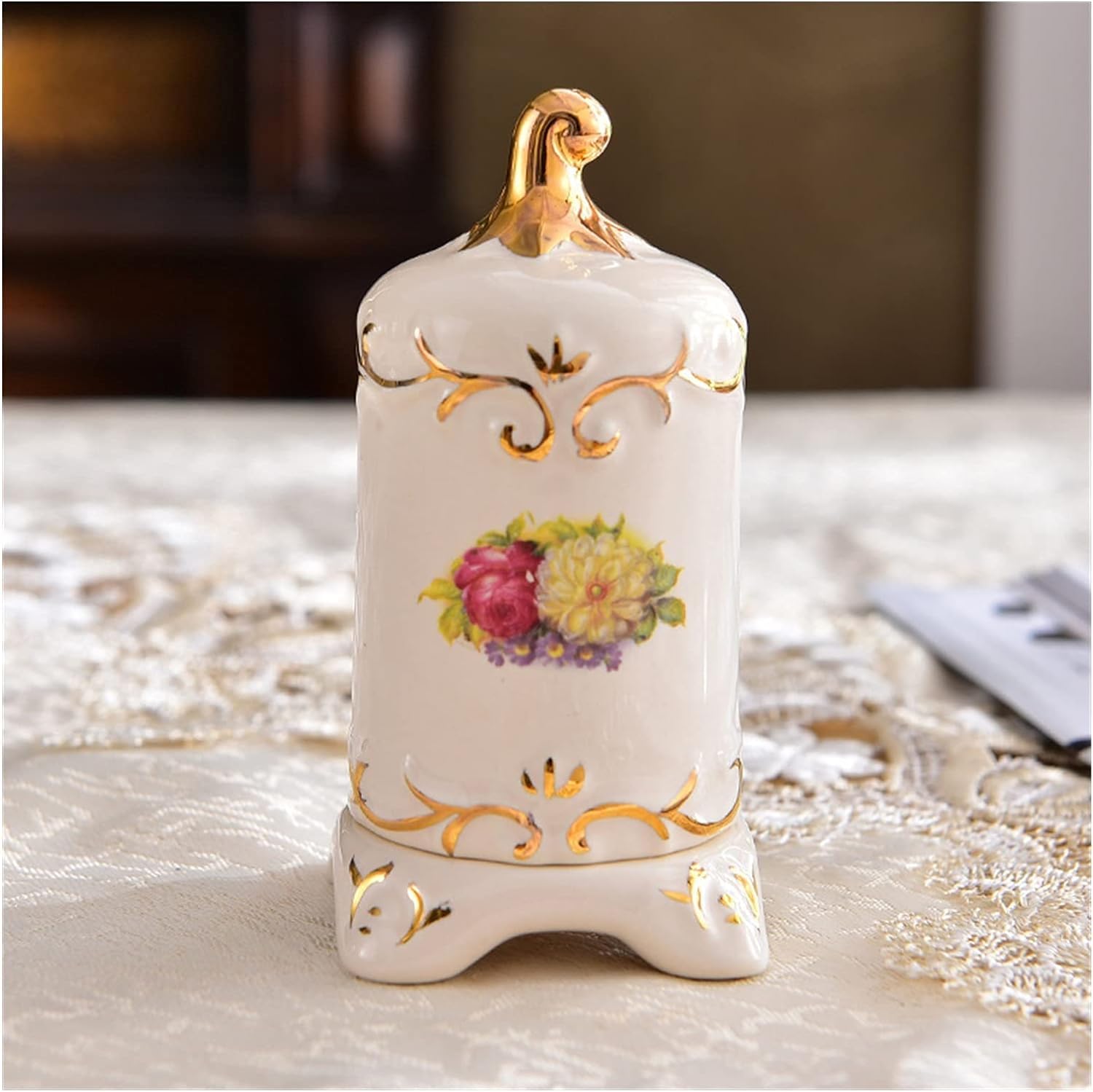 Ykmyxz One Color Toothpick Holder, Creative Ceramic Toothpick Holder Cotton Swab Dispenser Storage Box For Bar Hotel Household Table Decoration