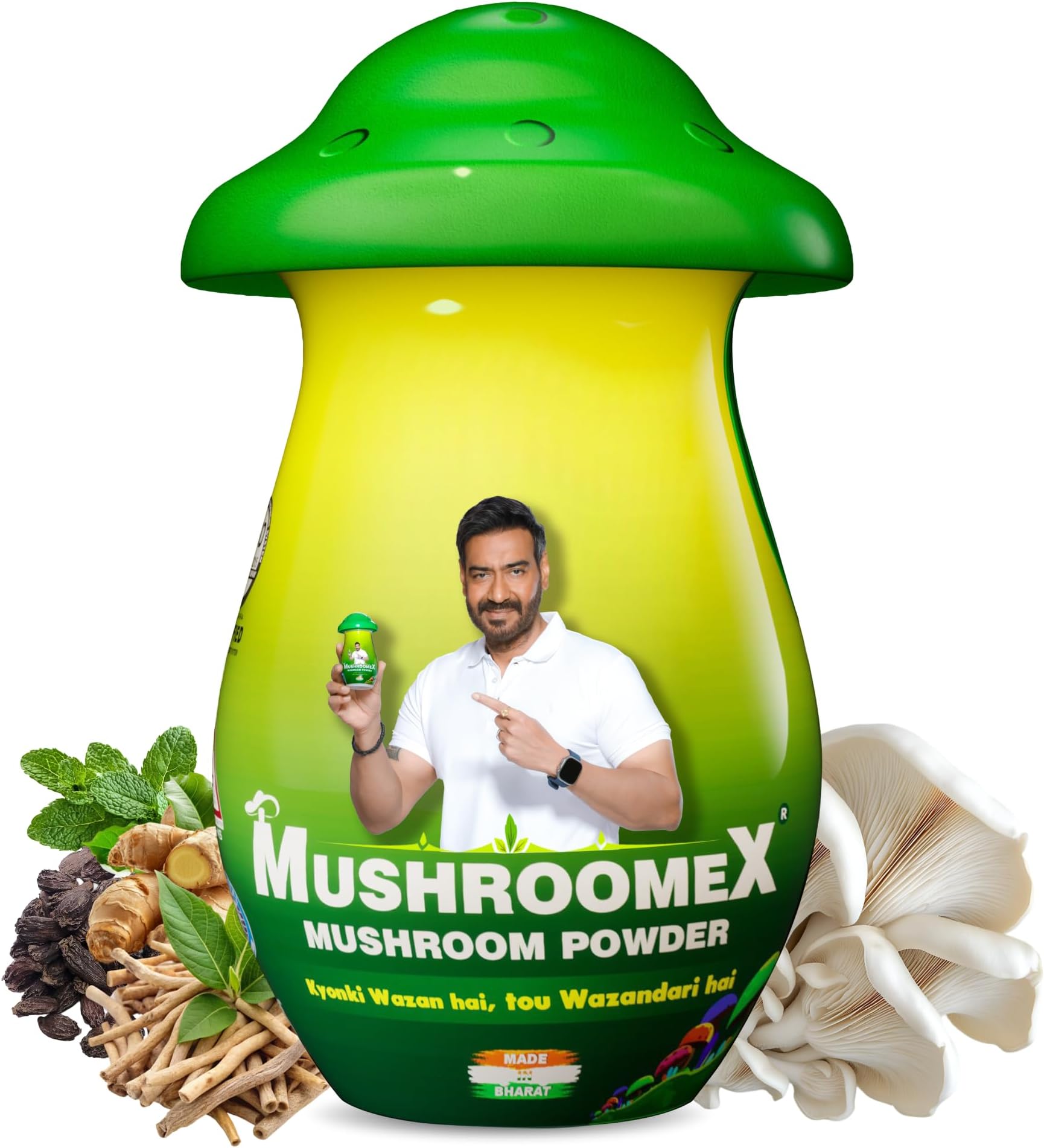 Mushroomex 100 Gram Mushroom Powder Ayurvedic Weight Gainer for Men Women and Adults with Natural Ingredients to Improve health, Appetite and Overall Wellness (Pack of 1)