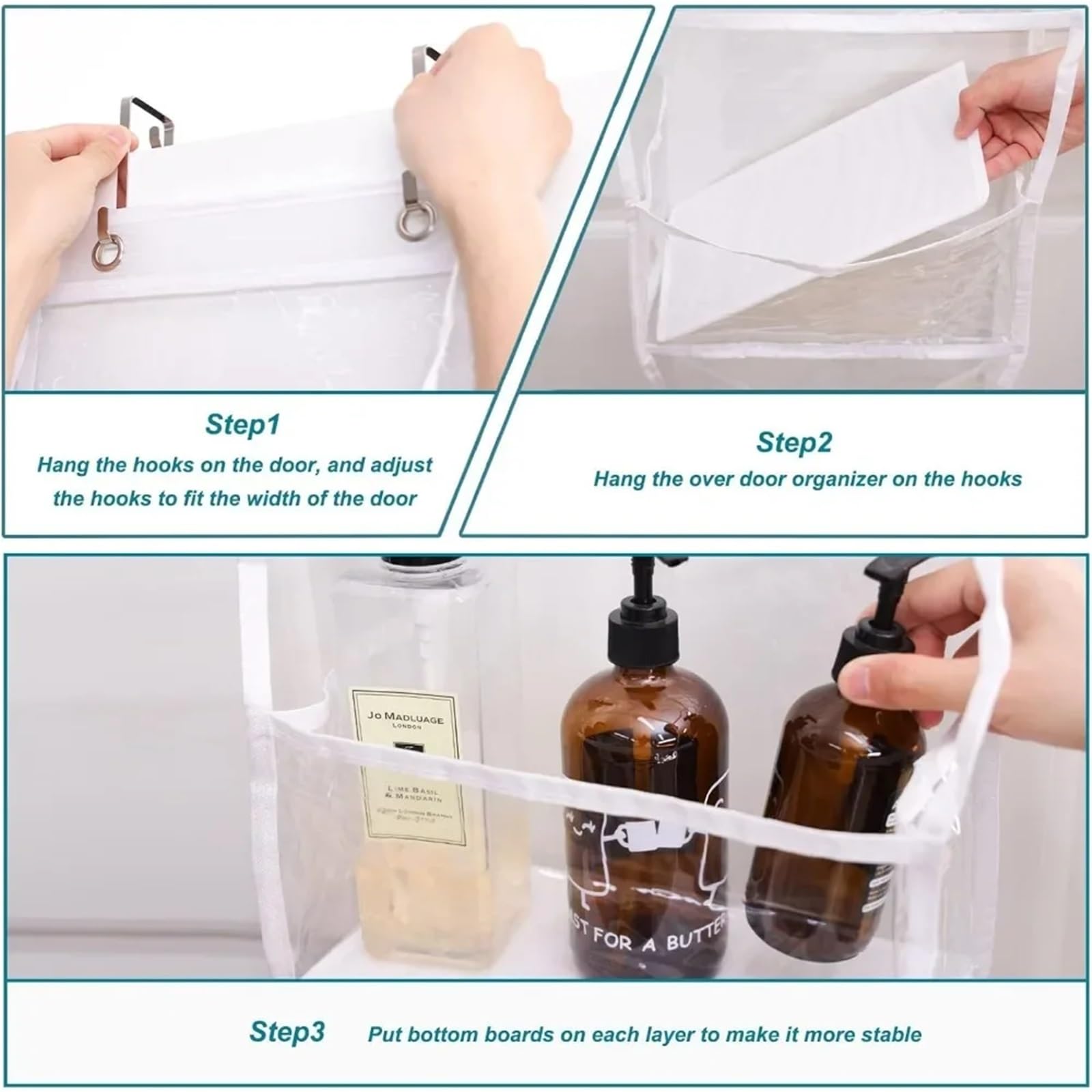 Hängeregal Wall Hanging Wardrobe Hanging Finishing Bags Transparent Hanging Organizers for Doors Underwear Socks Clothes Storage Organizer Für Schlafzimmer(White,Large)