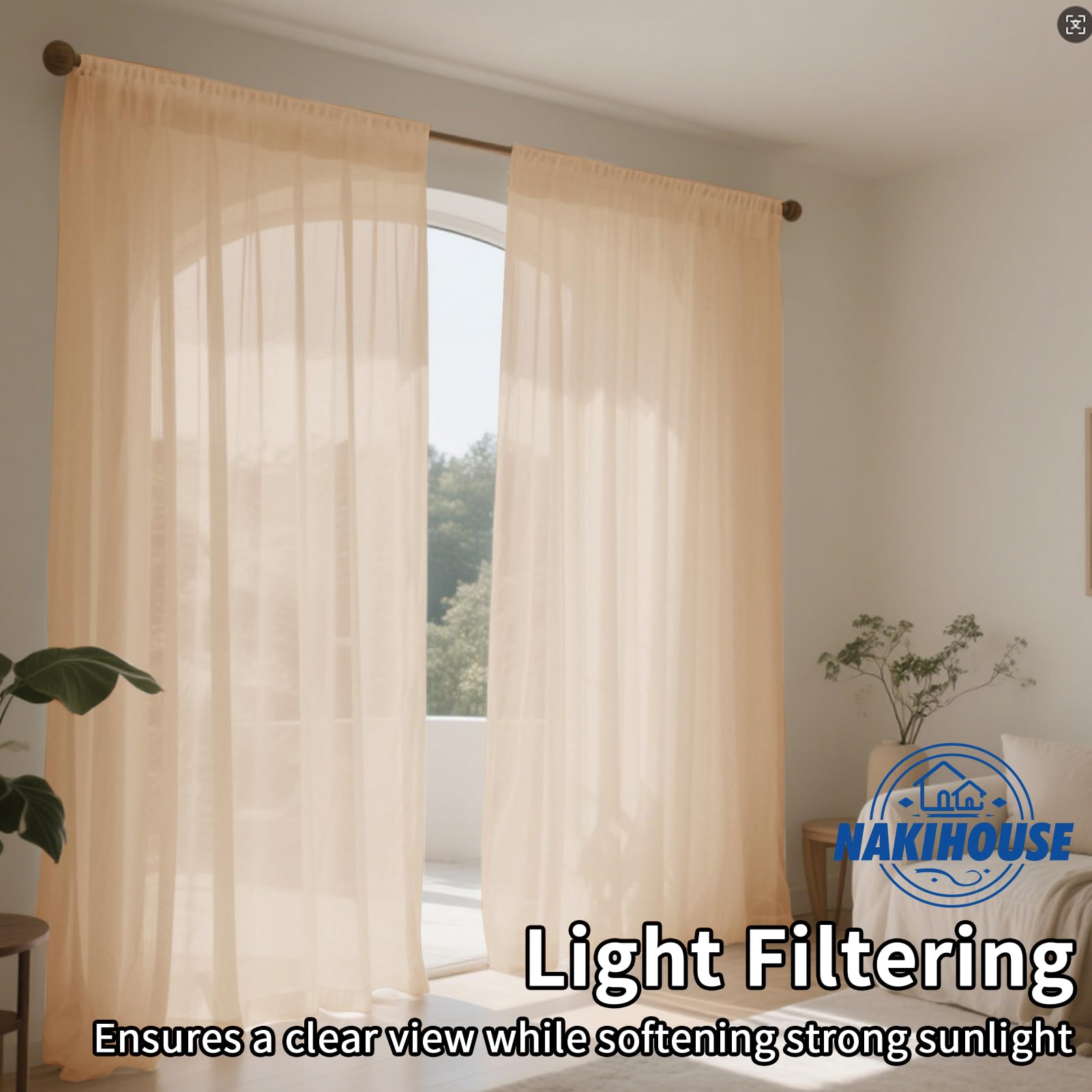 NAKIHOUSE Voile Curtain - Image 3