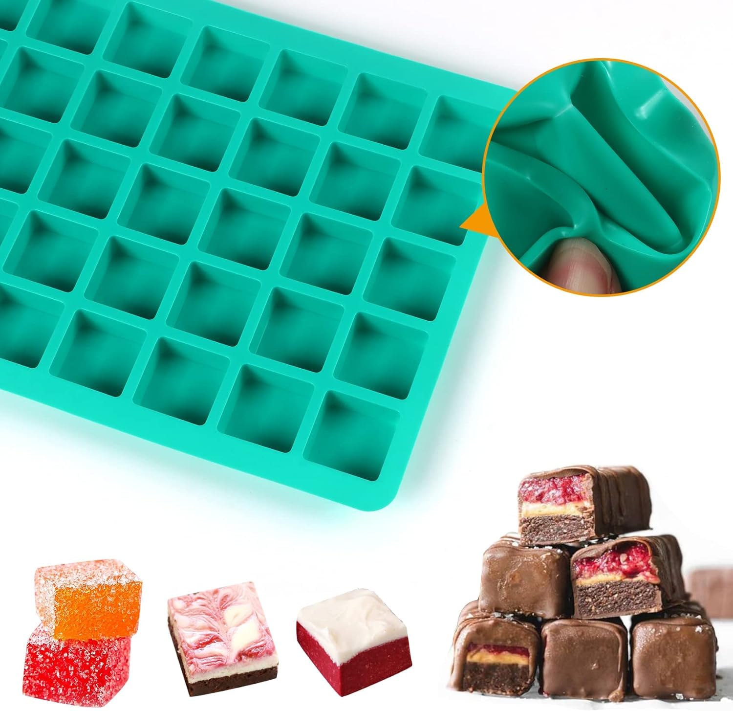 Moules à Chocolat En Silicone Lomdung - Lot De 3 Moules 40 Cases - Antiadhésif Pour Chocolat, Bonbons, Gelée