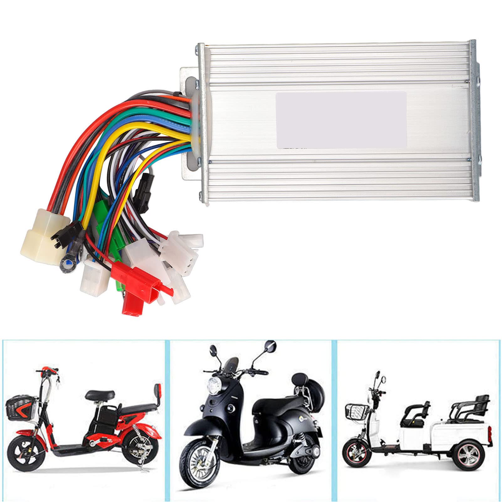 Alomejor Controlador de Motor de Velocidad sin Escobillas para Bicicleta Eléctrica, 48V/60V, 500W, para Patinete Eléctrico, Controlador de Motor de CC para Bicicleta Eléctrica