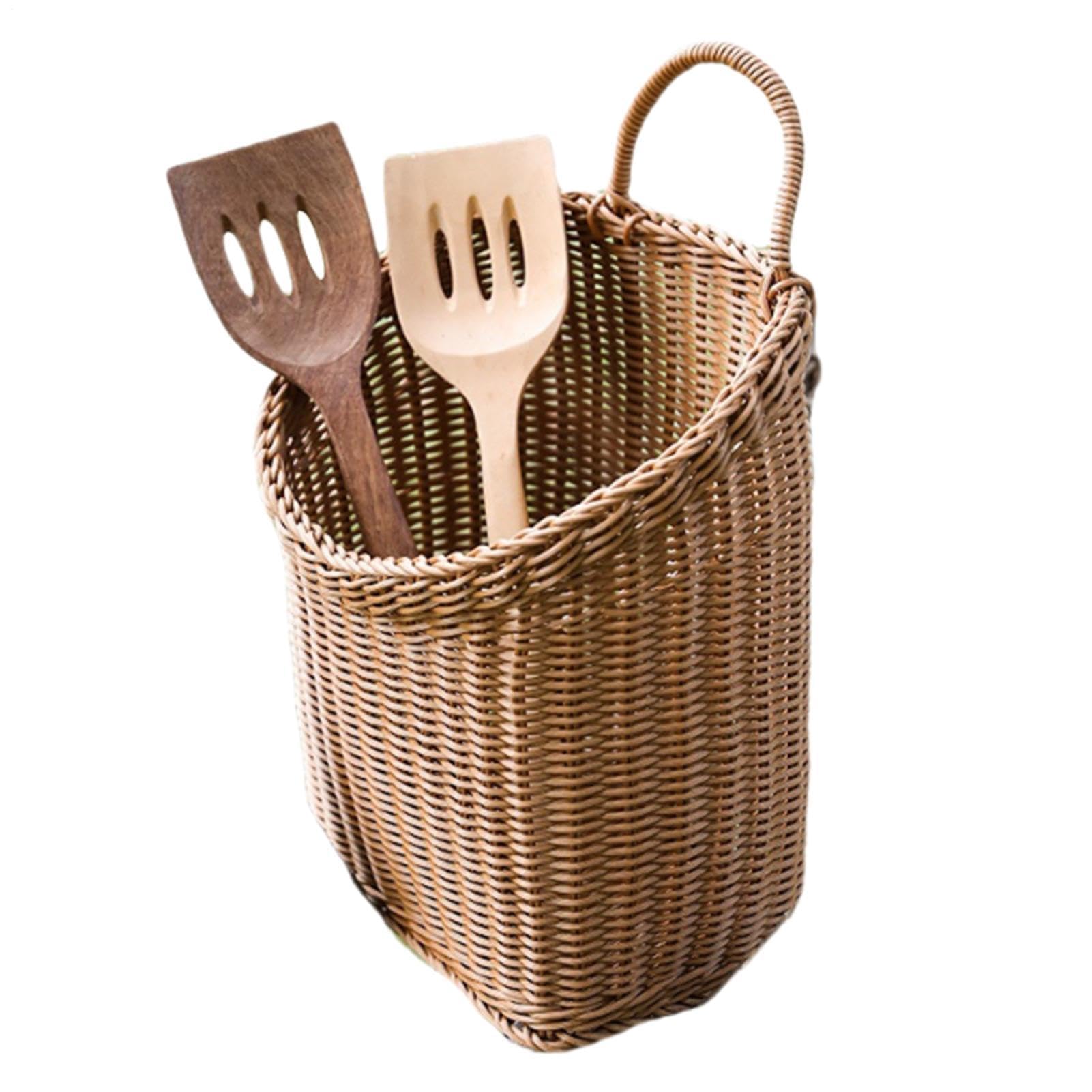 Cesti per Parete | Portafrutta e Portapane in Intrecciato | da Parete in Rattan | per Cucina Ingresso Camera Soggiorno Casa Interno Esterno