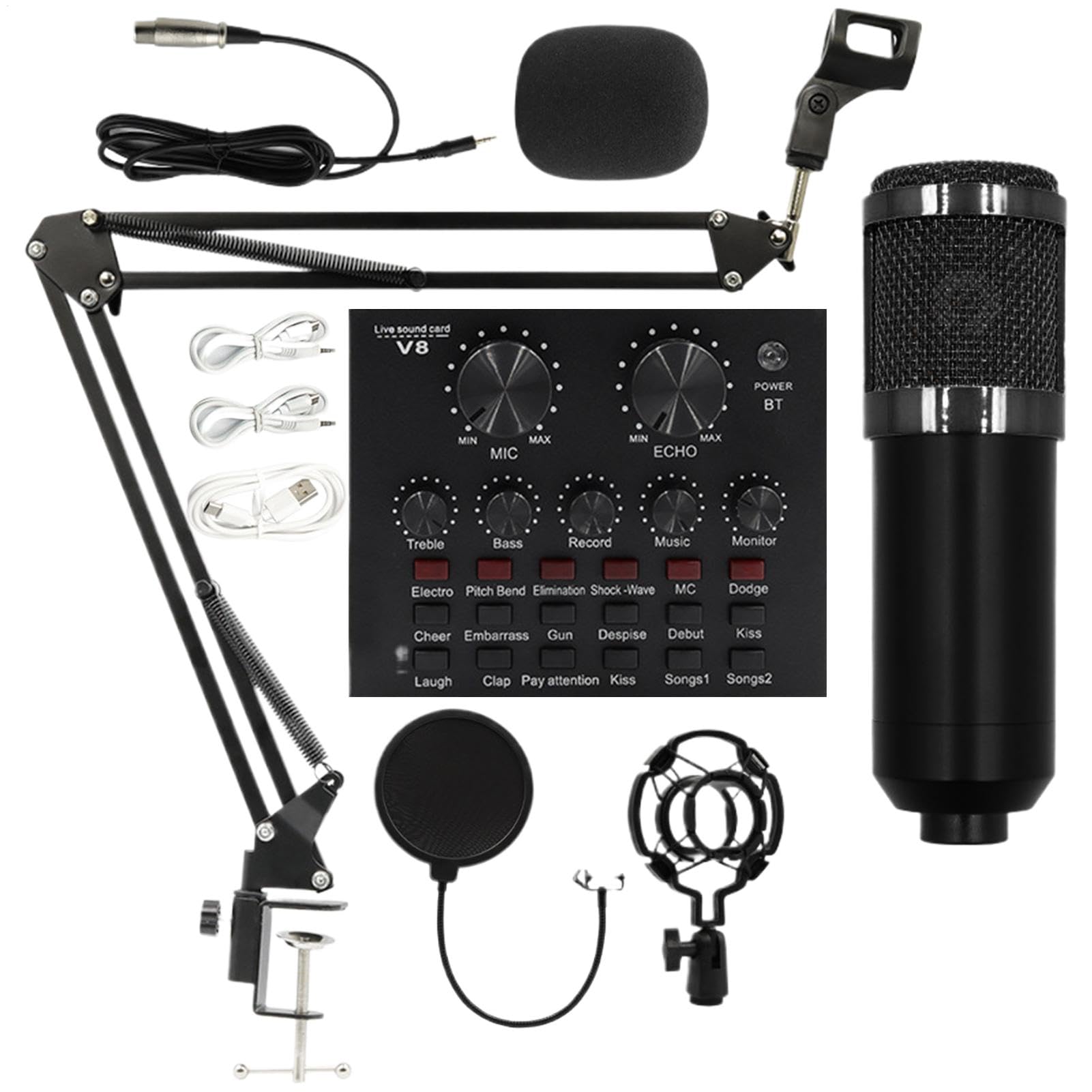 Attrezzatura Da Studio Di Registrazione Scheda audio streaming supporto | Strumenti live streaming Kit live streaming facile da usare per conduttori, cantanti, doppi