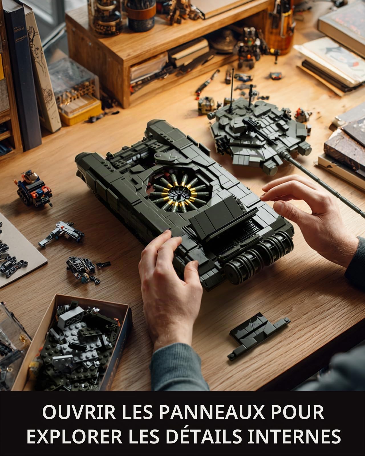 Nifeliz T-90A Kit de Construction de Char pour Hommes Adultes, Modèle de Char Militaire à Construire, Décoration & Cadeau (2083 Pièces, NF10330)