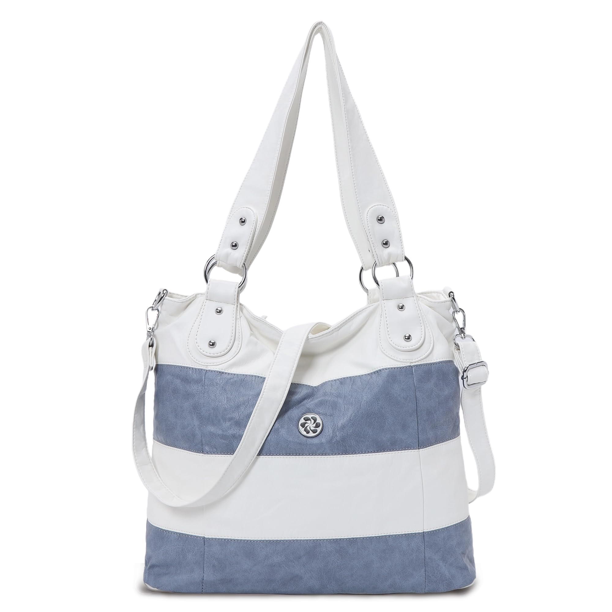 Angel Kiss Hobo Purses for Women Multi-Color Striped Lattice Cross Body Shoulder Purse Bag Tote Handbag