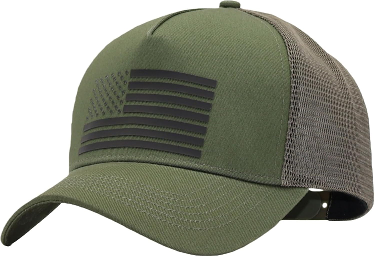 USA Flag Snapback Hat Fits One Size&XXL/3XL - Mens Mesh Trucker Ball Hats - US 250th Anniversary Veterans Memorial Day Gifts