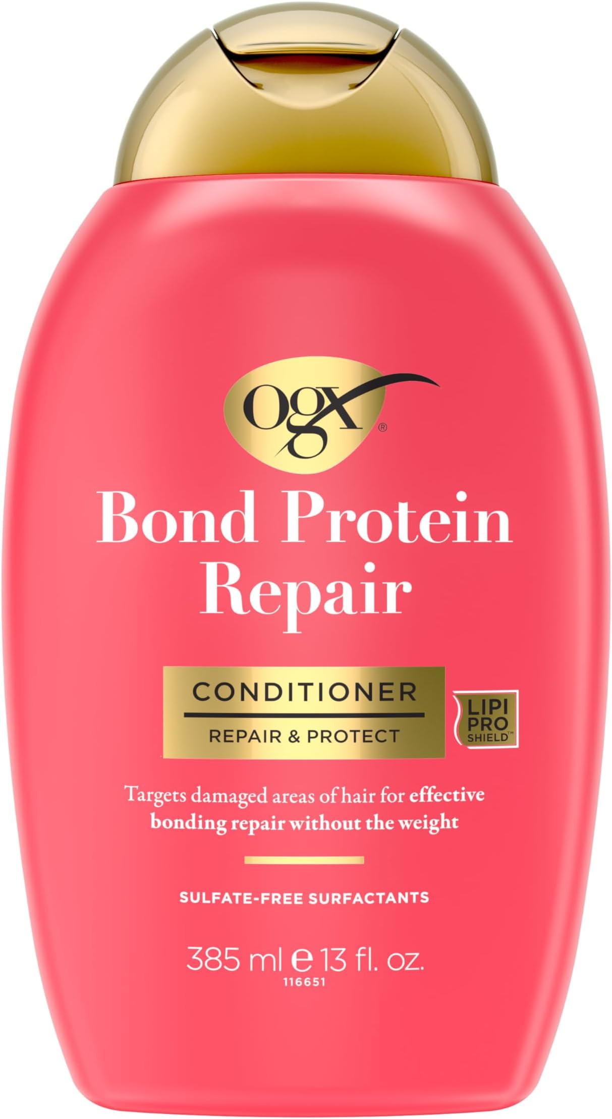 Repair & Protect Bond Protein Repair Conditioner, Lightweight Conditioner Targets Damaged Areas of Hair, Formulated without Parabens, Sulfate-Free Surfactants, 13 fl. oz