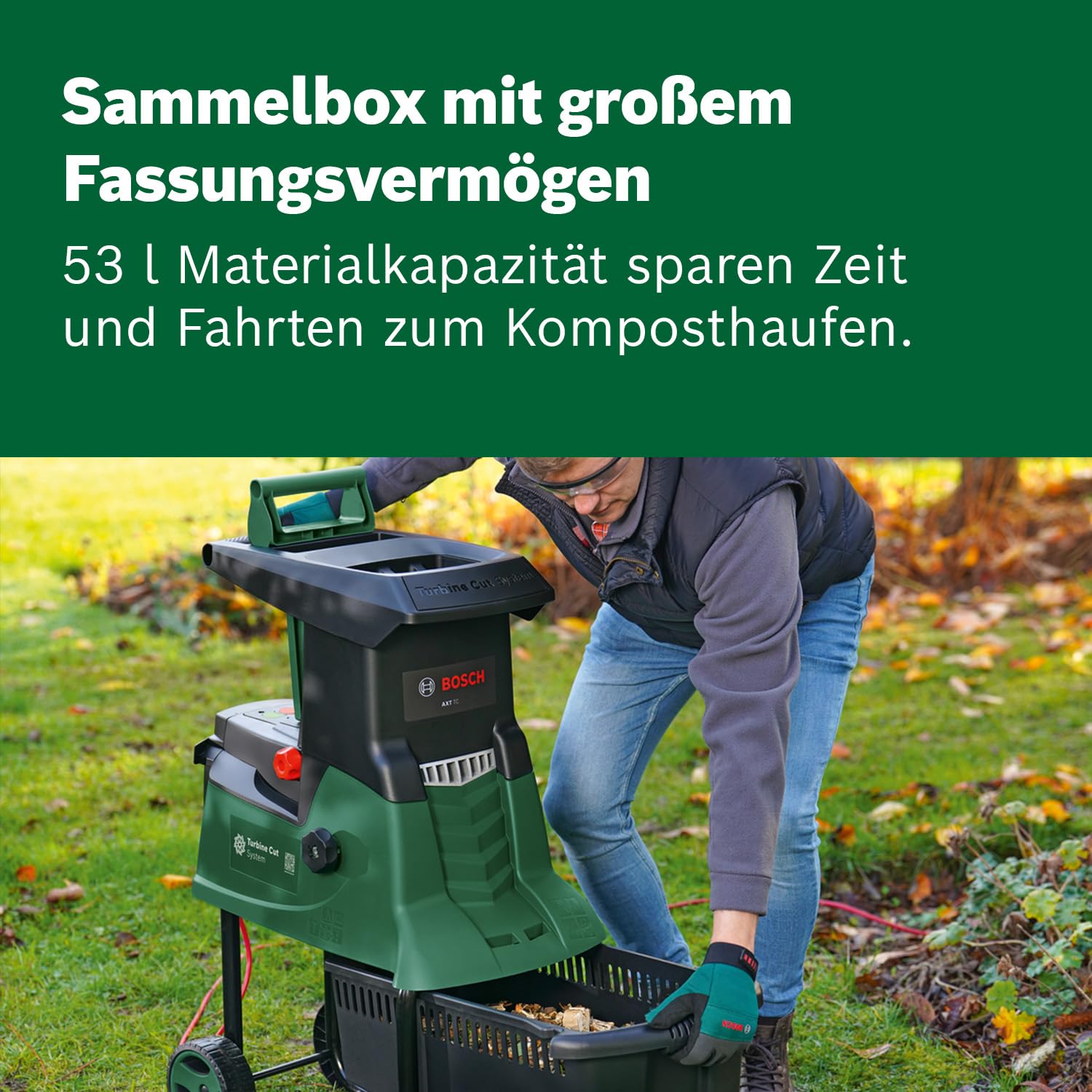Bosch AXT 25 TC Turbinenhäcksler 2500 W Fangbox 53 l
