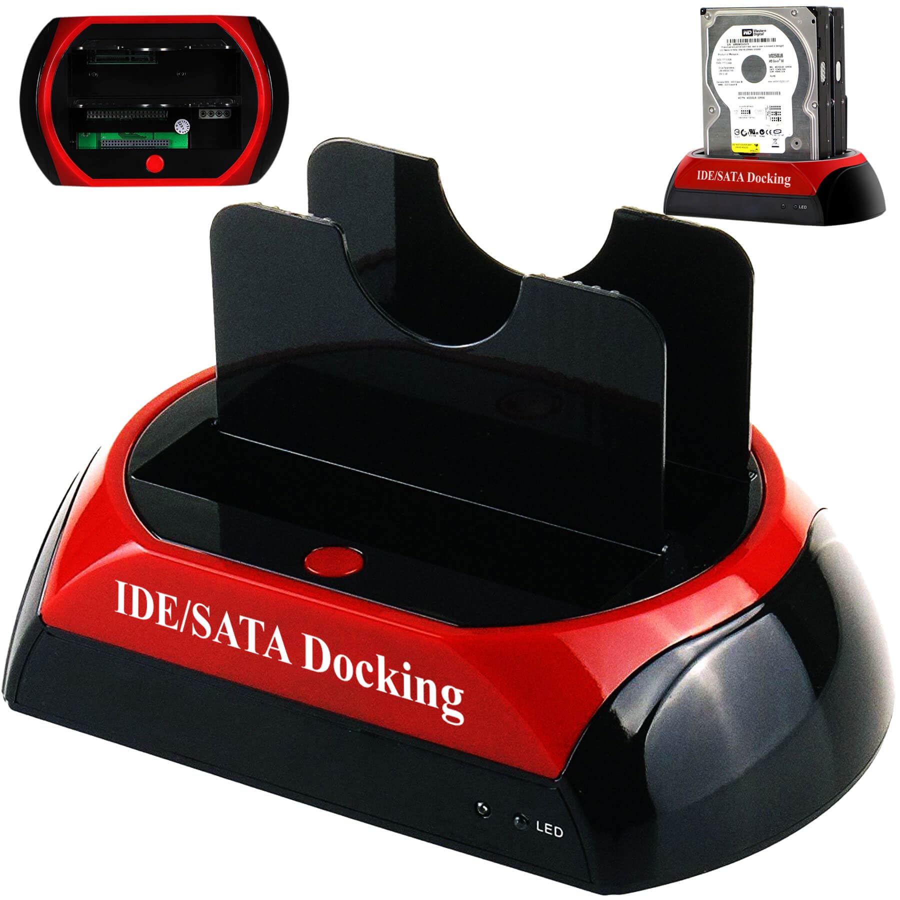 Retoo SATA SSD/HDD Dock pour Disque Dur, 2.5” – 3.5”, SATA I/II/III IDE USB 3.0 Jusqu'à 480 Mb/s, Fonction OTB, Plug&Play, Indicateurs LED, Transfert De Données SATA 1,5GB/s - 3GB/s Stations D'accueil