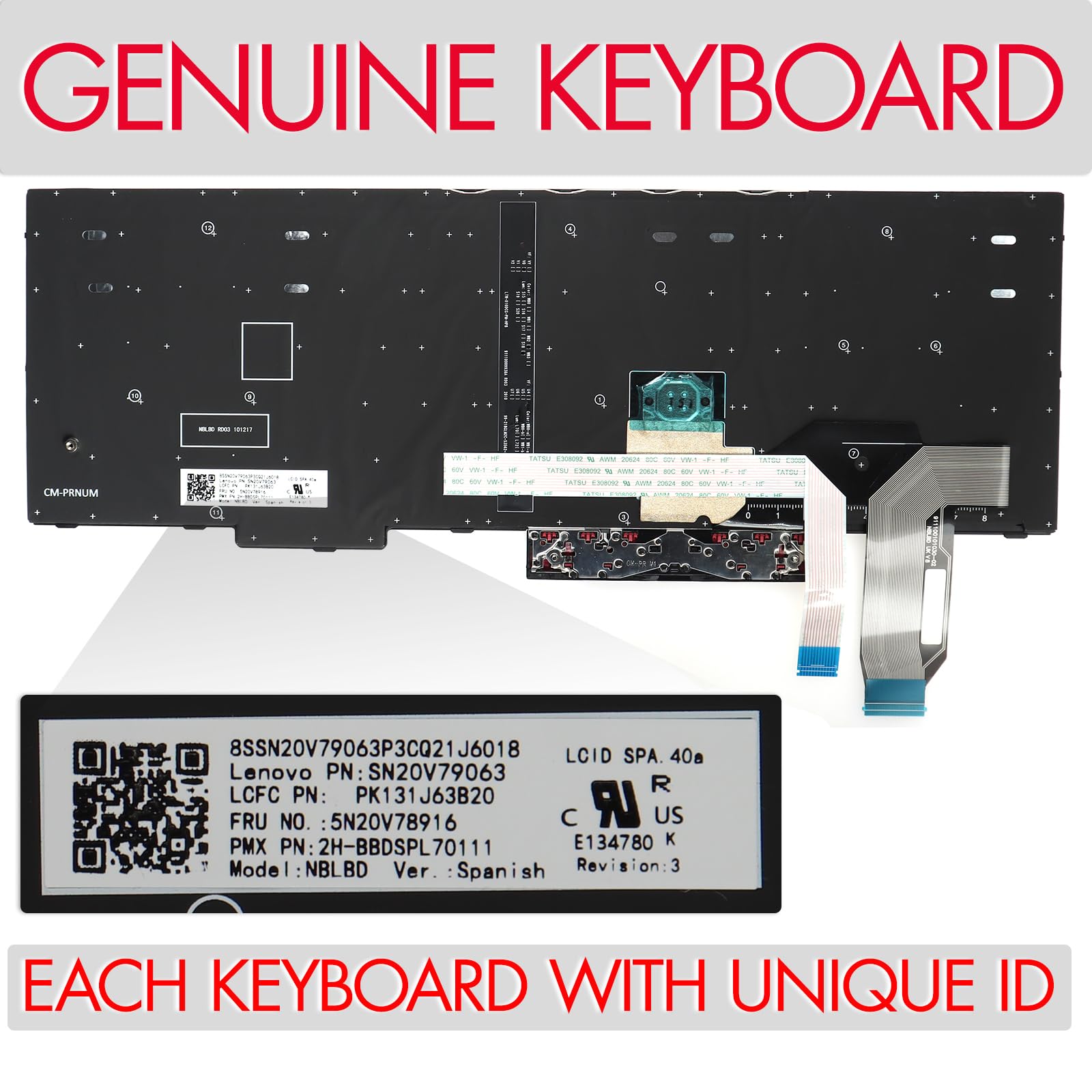 LeFix Tastiera spagnola SP teclado, tastiera di ricambio compatibile con Lenovo Thinkpad T15 Gen 1 Gen 2 (non adatta per T15g T15p), P15s Gen1 Gen2 (non adatta per P15 P15v)
