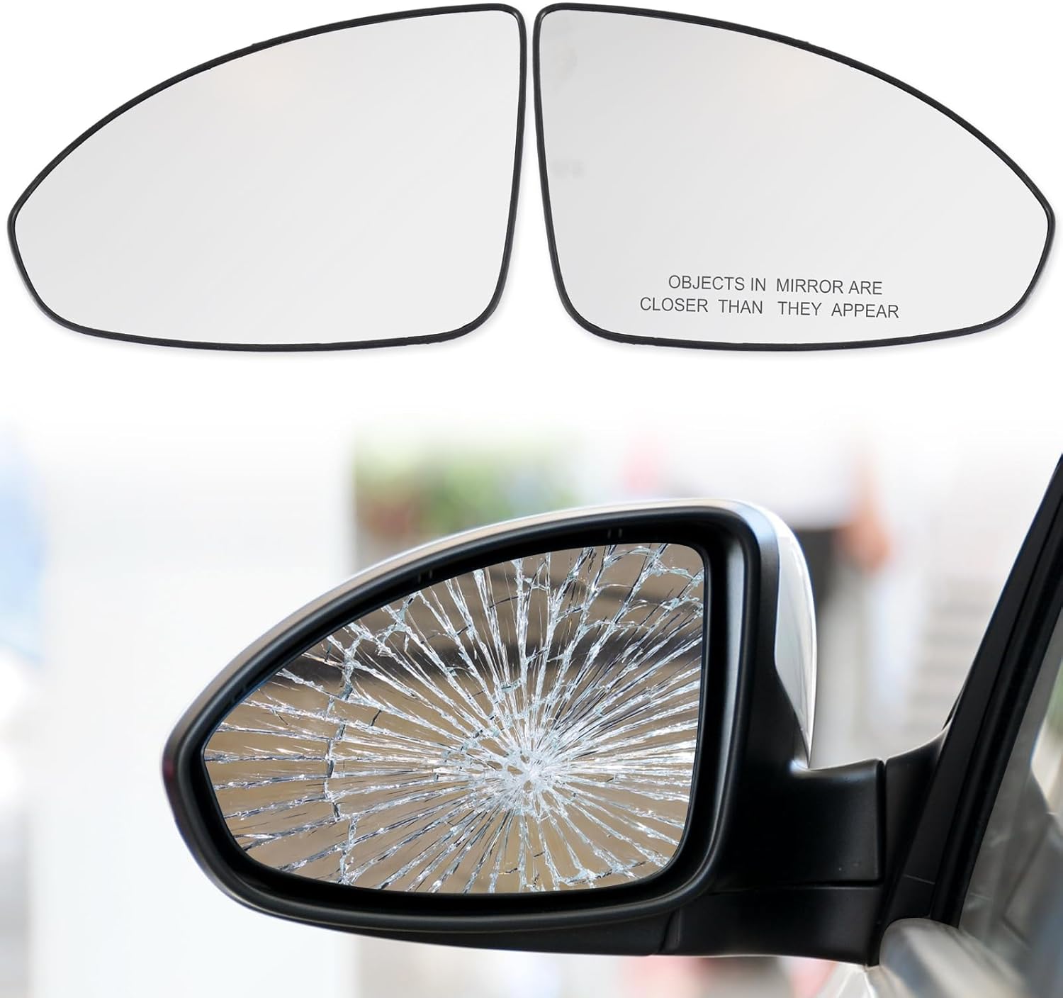 Door Rearview Mirror Lens Heated Rearview Mirror Glass Reflector Convex Glass For Chevy Cruze 2011-2016 95215098 ‎GM1324128 95215097 GM1325128 Rearview Mirror Accessories(Right And Left Side)